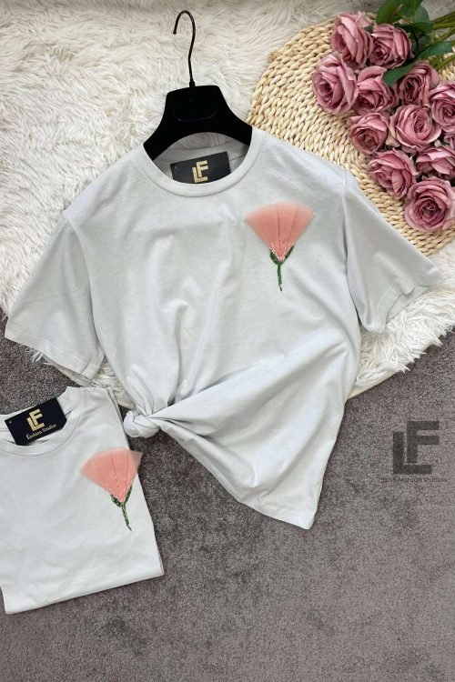 Тениска LFS Simply Flower Gray 9851