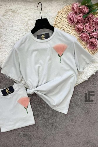 Тениска LFS Simply Flower Gray 9851